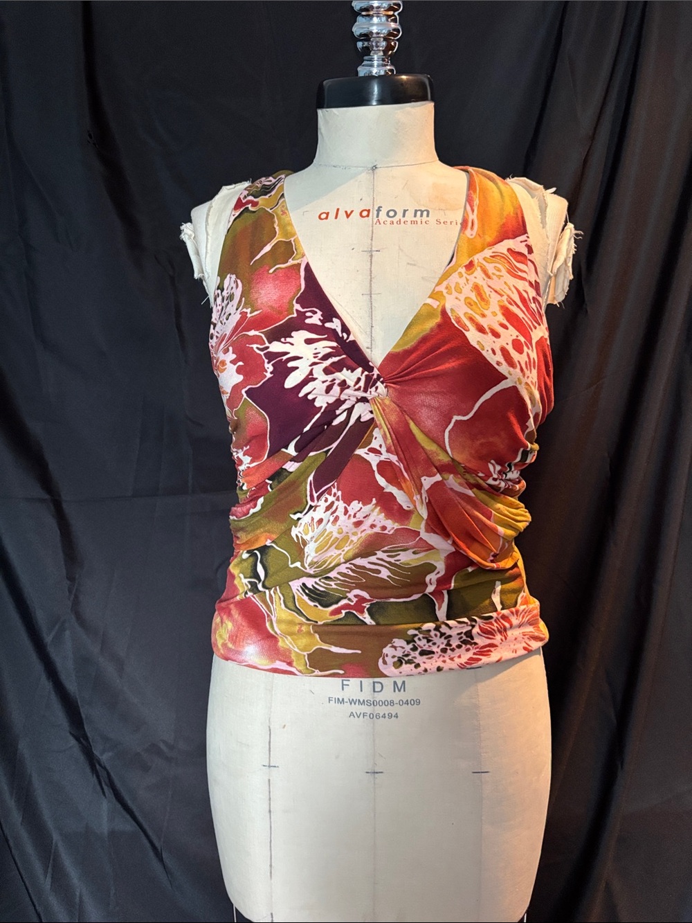 Floral Women's Halter Top in Burgundy Multi